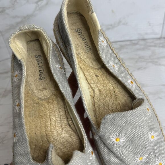 Soludos Shoes Womens Size 9 Espadrille Daisy Embroidered Slip On Floral Canvas - Picture 12 of 14